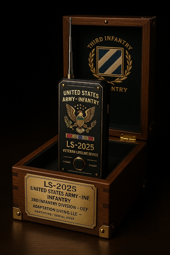 LS-2025 device prototype in presentation case.